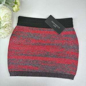 Miss Kelly 1999 Red and Black Striped Knit Mini Skirt Size S,M,L Women’s New